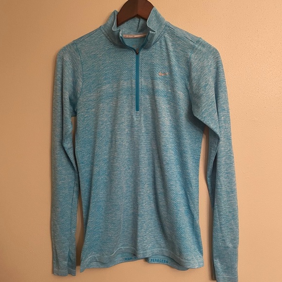 Nike Tops - NIKE Running Dri-Fit Quarterzip Sweatshirt Blue